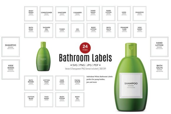 Download Bathroom Labels &amp; Shower Bottle Tags - Premium Resources