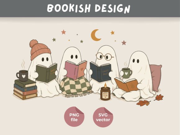 Download Cozy Book Club Ghosts, Book Lover Design - Love Collection