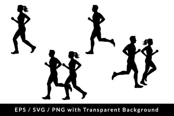 Download Runner Silhouette Set SVG EPS PNG - Runner Collection