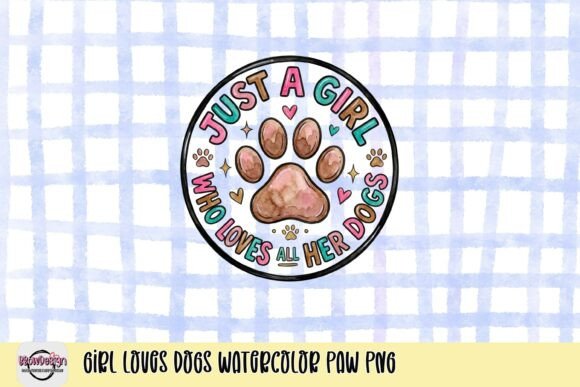 Download Girl Loves Dogs Watercolor Paw PNG - Love Collection