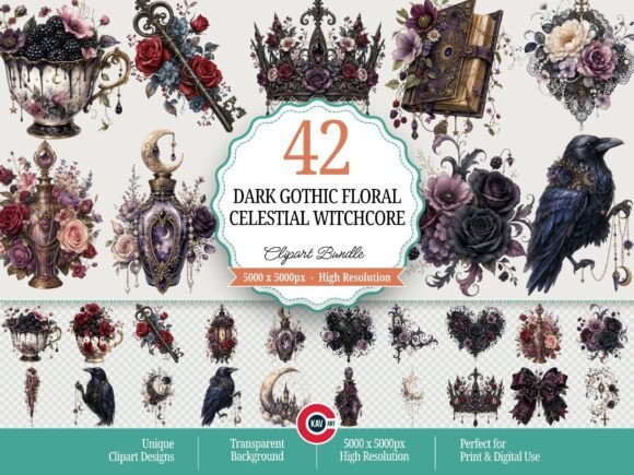 Download Dark Gothic Floral Celestial Witchcore - Celestial Collection