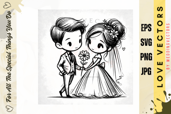 Download Wedding Couple and Love Vectors - C727 - Love Collection