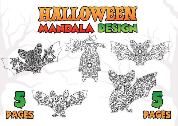 Download Halloween Mandala Design Bat Vol 04 - Mandala design Collection