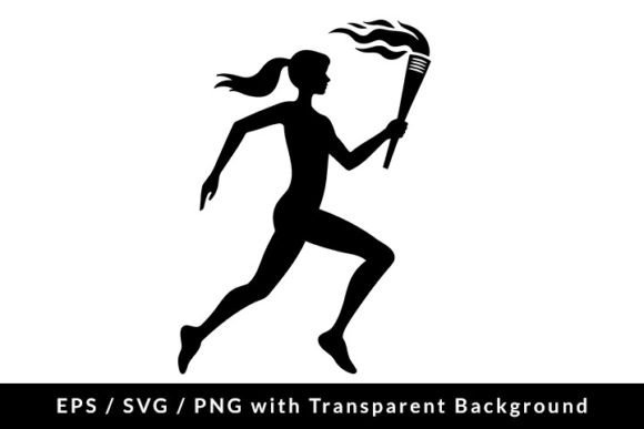 Download Runner with Torch Silhouette SVG PNG EPS - Runner Collection