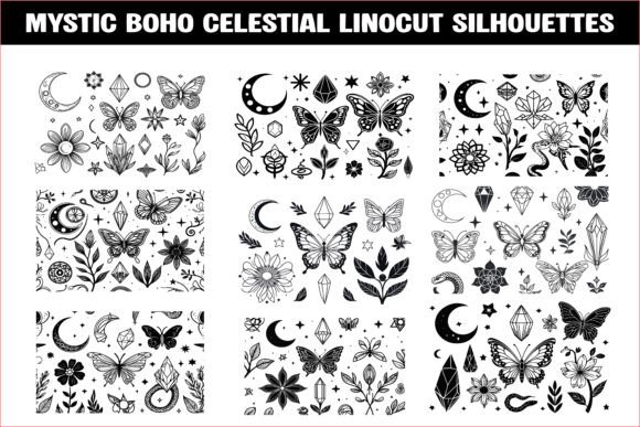 Download Mystic Boho Celestial Silhouette Bundle - Celestial Collection