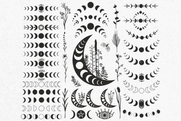 Download Moon Phase Svg Bundle, Mystic Celestial - Celestial Collection