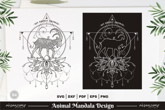 Download IBEX, Animal Mandala Design Vector 04 - Mandala design Collection