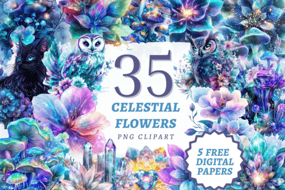 Download Celestial Flowers PNG Bundle - Celestial Collection