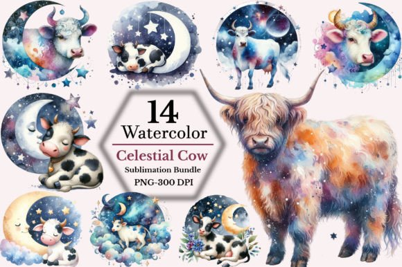 Download Celestial Cow Clipart Bundle - Celestial Collection