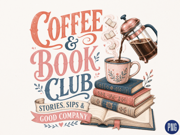 Download Coffee and Book Club PNG, Reading Lover - Love Collection