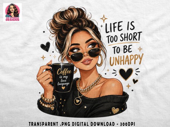 Download Chic Coffee Girl PNG Clipart Sublimation - Chic Collection
