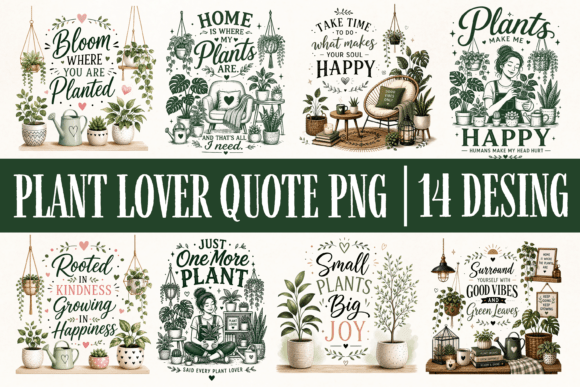 Download Plant Lover Quote PNG Bundle, Botanical - Love Collection