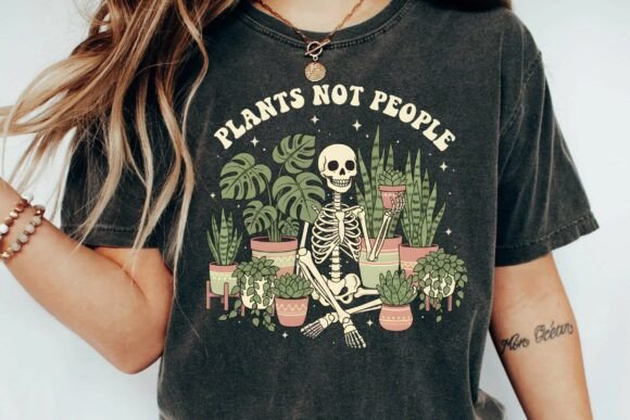 Download Retro Skeleton Gardening Plants Not People Vintage Boho Plant Lover Png - Love Collection